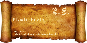 Mladin Ervin névjegykártya
